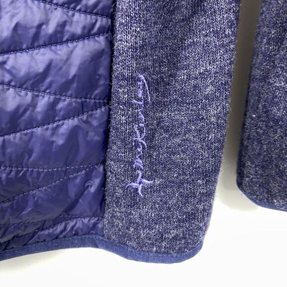 McKinley Womens Wool Puffer Jacket size Small Blue Hooded Full Zip - Picture 5 of 13